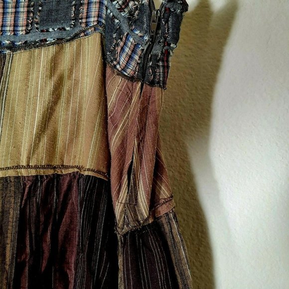 Giorgio M/L Peasant Tiered Prairie Patchwork Skirt Multi Tulle Underskirt - Picture 3 of 8